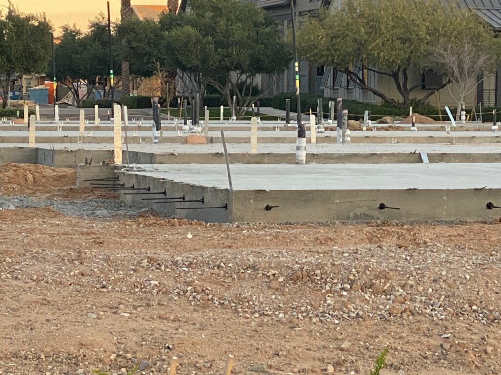 Post Tension Slab before Tension is applied to cables. 